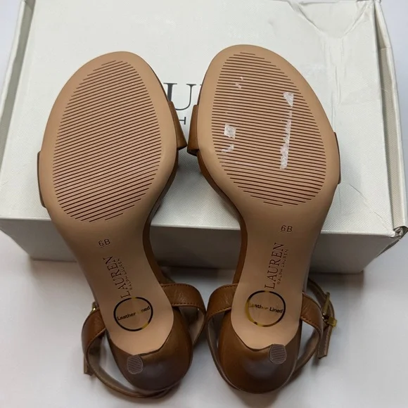 Lauren Ralph Lauren Women's Gwen Ankle-Strap Dress Sandals- Polo Tan- Size 6 - Picture 8 of 10